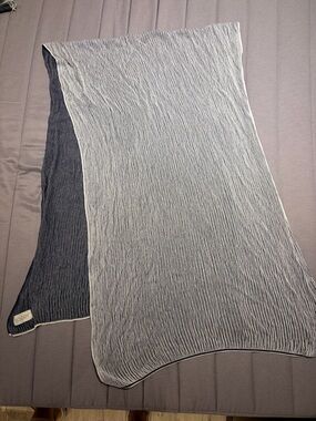 BOODY Striped Cotton Scarf - Blue & White